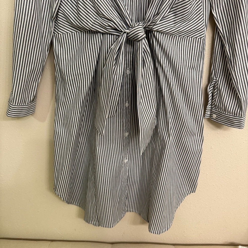 Brochu Walker Ashland Button Front Midi Dress - Fraser Grey Stripe L - Picture 8 of 13